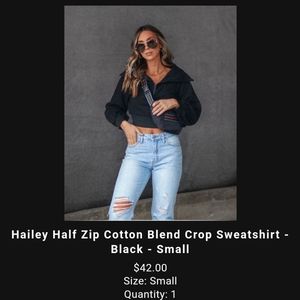 New VICI Crop Pullover small zip up